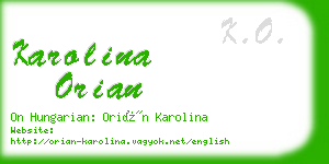 karolina orian business card